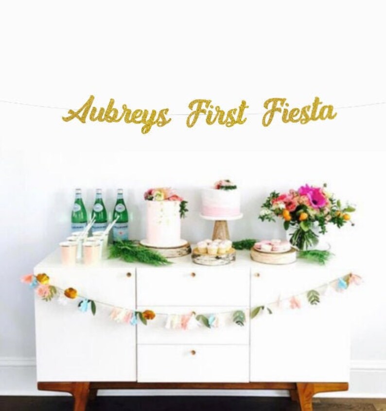 Custom Name Birthday Banner Fiesta Birthday Decor Free Shipping Cake Smash Banner Baby/'s First Fiesta Banner Baby/'s 1st Birthday