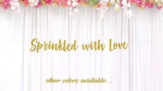 Baby Sprinkle, Sprinkled with Love Banner, Baby Sprinkle Decor, Baby Shower Banner, Baby Shower Decorations Il_570xn
