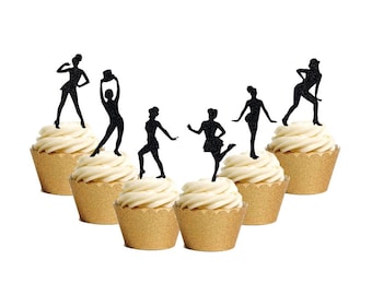 Dance Jump 24 Personnalisé Pré-Découpé Comestible Cercles Birthday Cupcake Toppers