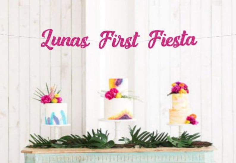Custom Name Birthday Banner Fiesta Birthday Decor Free Shipping Cake Smash Banner Baby/'s First Fiesta Banner Baby/'s 1st Birthday