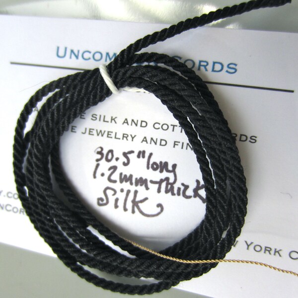 Pure Black 1.2mm Silk Cord for YOUR Jewelry