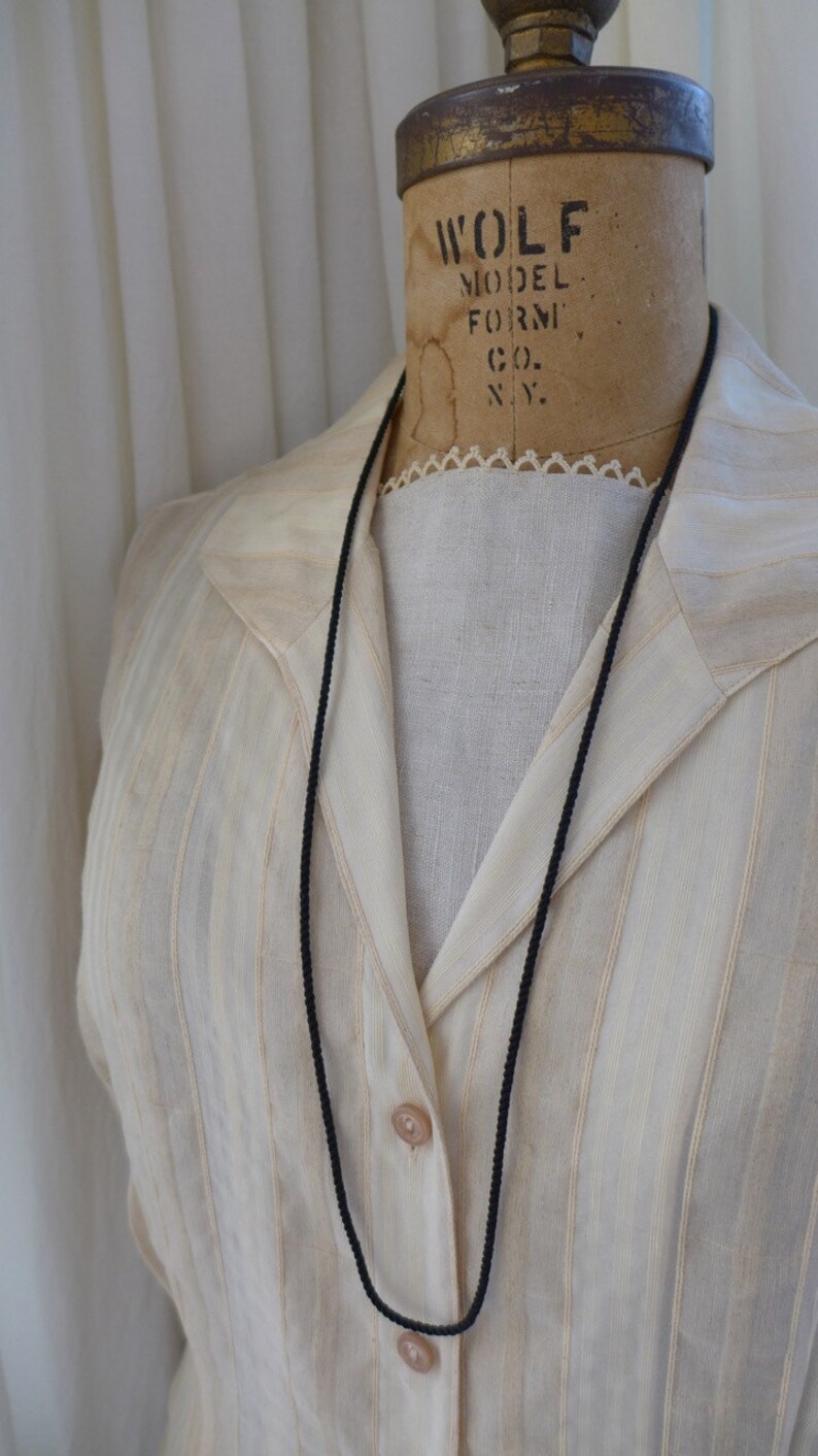 2.3mm Black Silk Cord Necklace with Gold Vermeil over Etsy