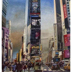 42nd Street NYC Painting – Urban Symphony Capturing Manhattan’s Energy & Vibes