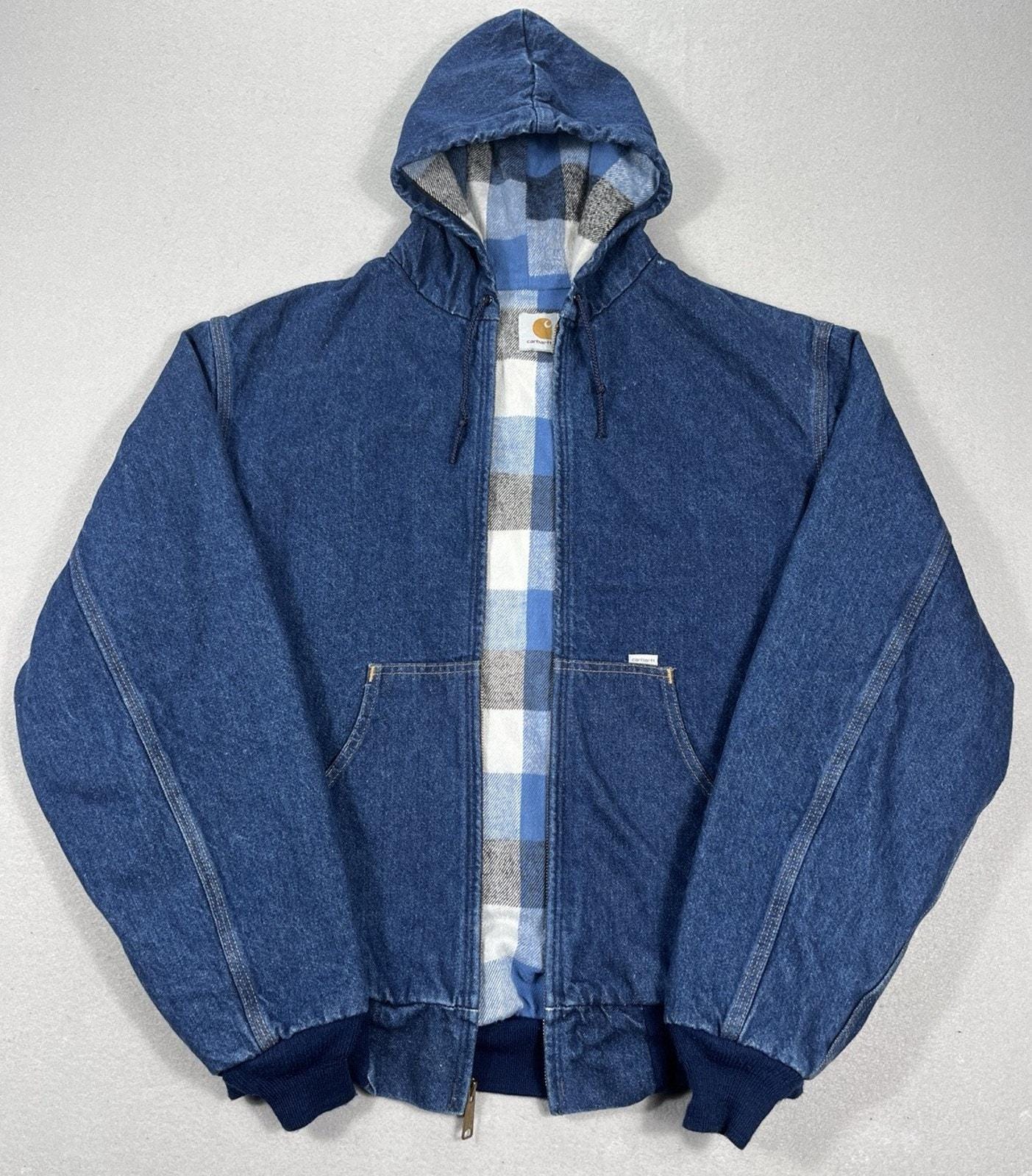 Carhartt Hooded Jacket Denim - Etsy