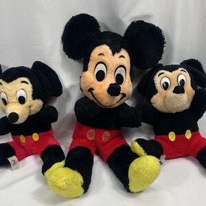 Vintage Disney Mickey Mouse Plush Stuffed Toy Lot Mixed Sizes Dolls Black Red image 6