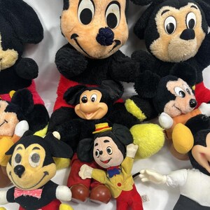 Vintage Disney Mickey Mouse Plush Stuffed Toy Lot Mixed Sizes Dolls Black Red image 3