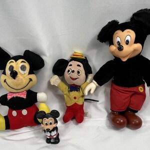 Vintage Disney Mickey Mouse Plush Stuffed Toy Lot Mixed Sizes Dolls Black Red image 9