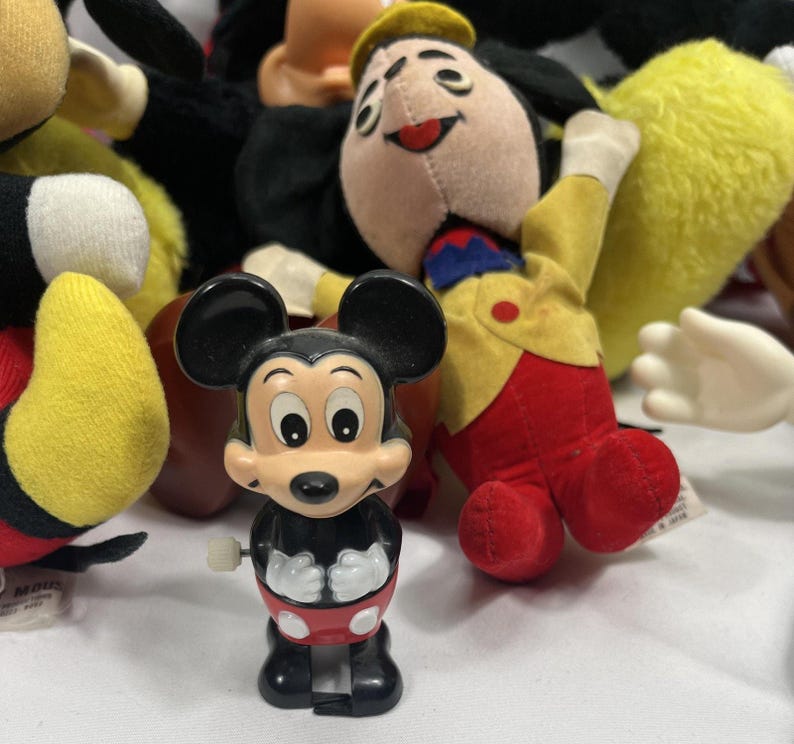 Vintage Disney Mickey Mouse Plush Stuffed Toy Lot Mixed Sizes Dolls Black Red image 5