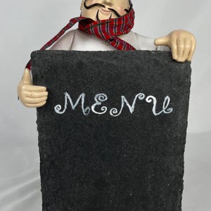 Plaque Murale De Cuisine En Céramique 'Fat Chef' - Décoration Française 'Bon Appétit' Avec Chef, Vin Et Pain, Effet 3D