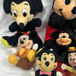 Vintage Disney Mickey Mouse Plush Stuffed Toy Lot Mixed Sizes Dolls Black Red image 4