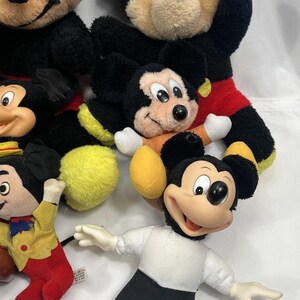 Vintage Disney Mickey Mouse Plush Stuffed Toy Lot Mixed Sizes Dolls Black Red image 2