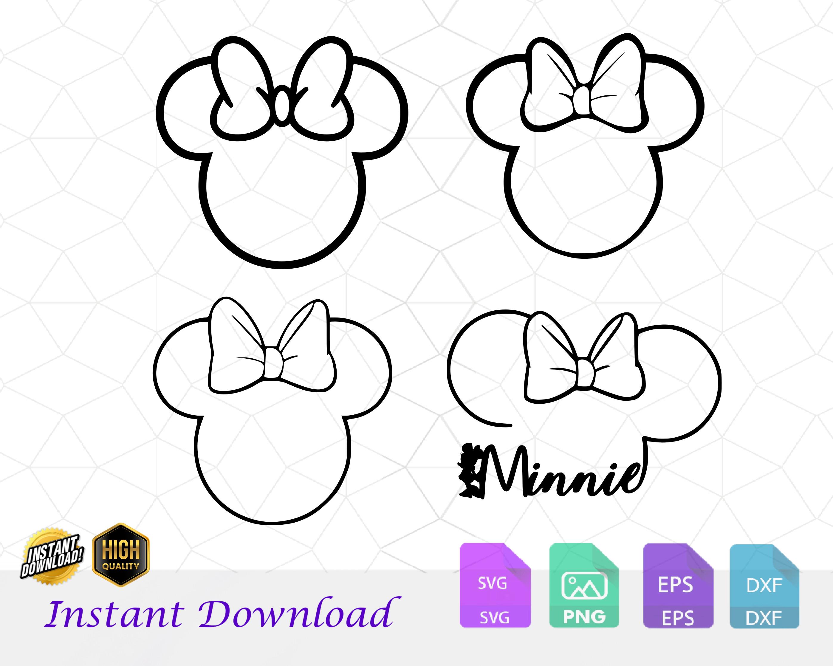 Minnie Mouse Outline, Instant Download, Digital File, Svg, Png, Eps ...