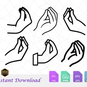 Italiaans handgebaar svg, Italië handteken clipart, Italiaans handteken png, Italië dxf logo, vector eps-bestanden knippen voor cricut en silhouet gebruik