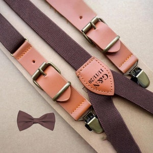 Groomsmen Gift Groomsmen Suspenders for Best Man Gift Grooms Suspenders Wedding Suspenders Genuine Leather Suspenders Wedding Suspender Gift