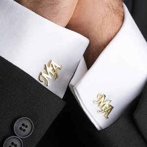 Personalized Groomsmen Cufflinks,Groomsmen Proposal Gift,Custom Initial Cufflinks,Name Cufflinks,Fathers Day Best Man Gift,Wedding Cufflinks