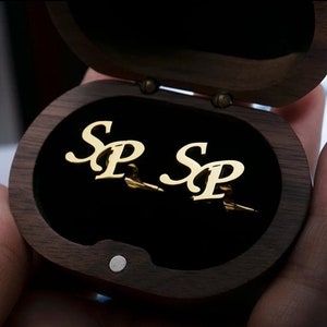 Personalized Groomsmen Cufflinks,Groomsmen Proposal Gift,Custom Initial Cufflinks,Name Cufflinks,Fathers Day Best Man Gift,Wedding Cufflinks