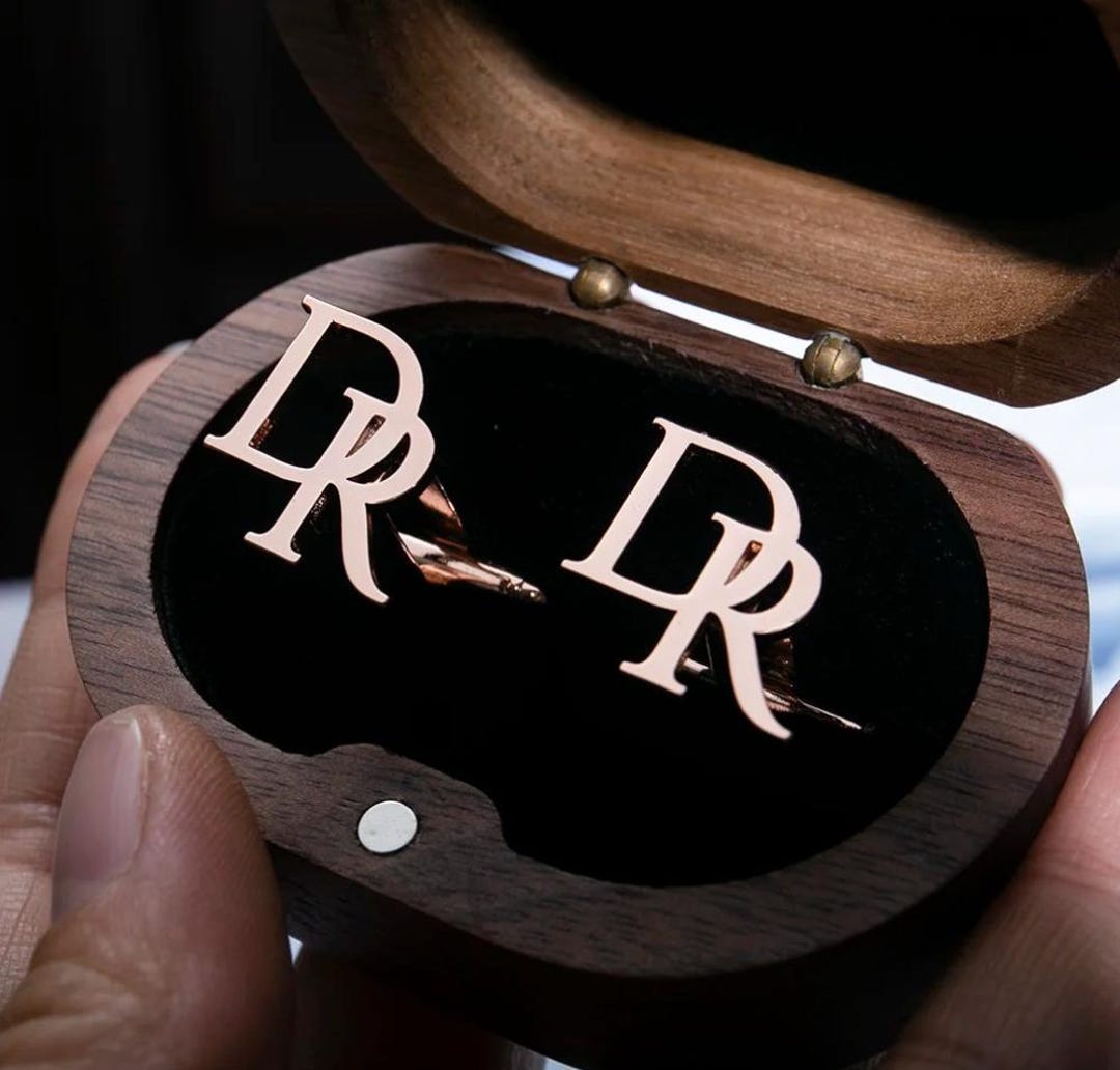 Gemelli Personalizzati Uomo Con Iniziale - Rame Nero Elegante Per Camicie | Regalo Per Sposo, Padre, Fidanzato - Foto 14