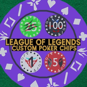 Fichas de pôquer League of Legends | Fichas de pôquer personalizadas para videogame | Bonecos colecionáveis LoL | Presente exclusivo para jogadores