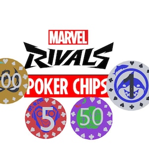 Jeu de jetons de poker personnalisés inspirés de Marvel - Jetons de casino à collectionner mettant en vedette des héros et des méchants emblématiques - Jetons Marvel Rivals
