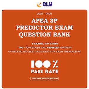 2025 APEA 3P Predictor Exam Question Bank Complete Study Guide.