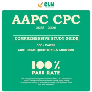 AAPC CPC Exam Study Guide 2025: 700+ Practice Questions (Digital Download PDF)