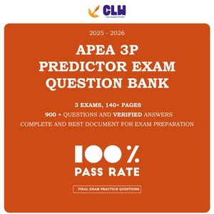 APEA 3P Predictor Exam Question Bank 2025 | Answers & Rationales | Instant PDF Download
