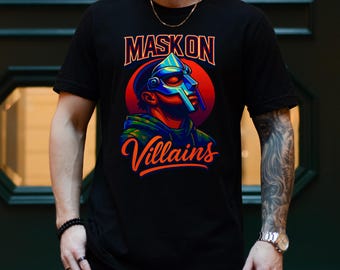 Mask On Villains T-Shirt | Metallic Mask, Urban Streetwear