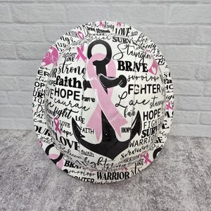 Pink Ribbon Cancer Custom Hydro Dipped Full Brim Hard Hat, Helmet