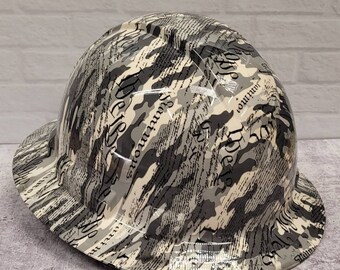 Full Brim Custom Hydro Dipped Camo We the People Hardhat, Helmet