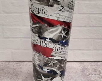 We the People, 2nd Amendment, American Flag Hydro Dipped 24oz Stainless Steel Tumbler, Cup