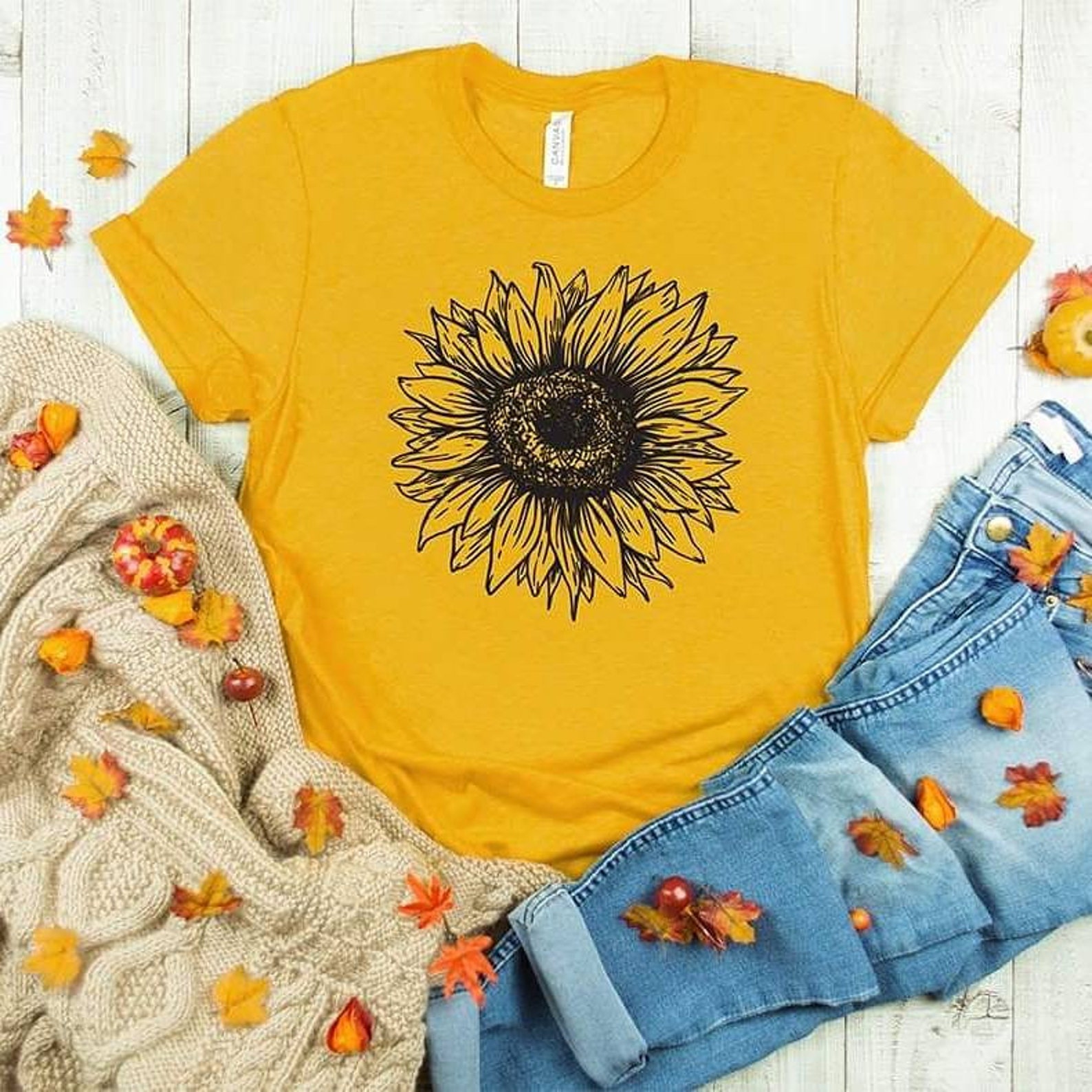 Sunflower Shirt Sunflower T-Shirt Spring Shirt Summer | Etsy
