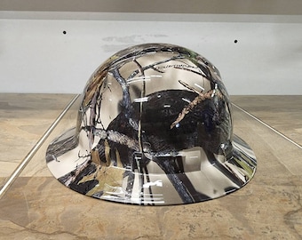 Full Brim Custom Hydro Dipped XD3 Camo Hardhat, Helmet