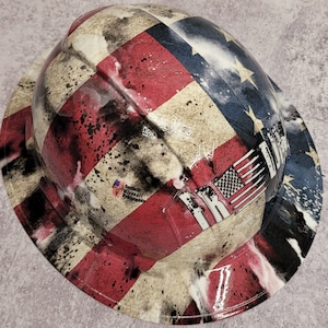 Freedom We the People Custom Hydro Dipped Full Brim Hard Hat, Helmet