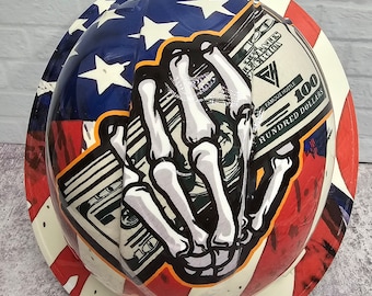 Dirty Hands Clean Money Custom Hydro Dipped Hardhat, Helmet