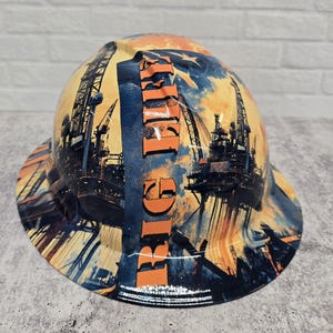 Rig Life Oil Field Custom Hydro Dipped Hardhat, Helmet
