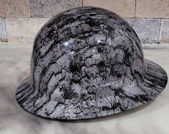 Full Brim Custom Hydro Dipped Shadowbark Camo Hardhat, Helmet