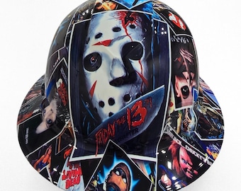 Horror Film Custom Hydro Dipped Full Brim Hard Hat, Helmet