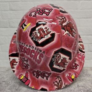 Gamecocks Custom Hydro Dipped Full Brim Hard Hat, Helmet