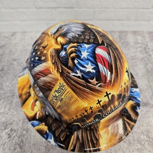 American Pride Custom Hydro Dipped Full Brim Hard Hat, Helmet