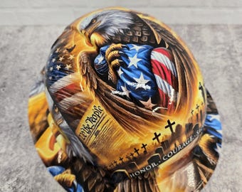 American Pride Custom Hydro Dipped Full Brim Hard Hat, Helmet