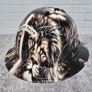 Man of Faith Custom Hydro Dipped Full Brim Hard Hat, Helmet