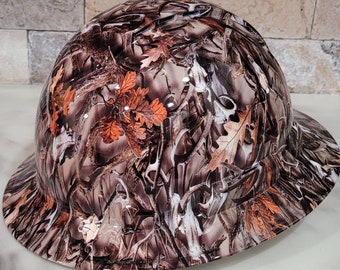 Full Brim Custom Hydro Dipped European Mount Camo Hardhat, Helmet