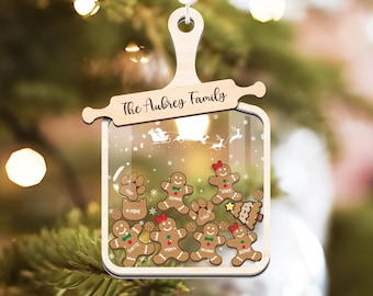 Personalized Gingerbread Christmas Tree Home Decor, Grandparents Christmas Gifts, 4D Shaker Cookies Ornament, Grandma's Perfect Batch.