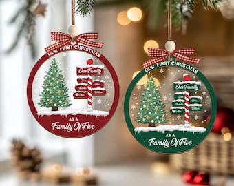 Gepersonaliseerde familienaam kerstboomversieringen, cadeau voor familie, kerstboomornament familienamen 2025, vakantieaandenken.