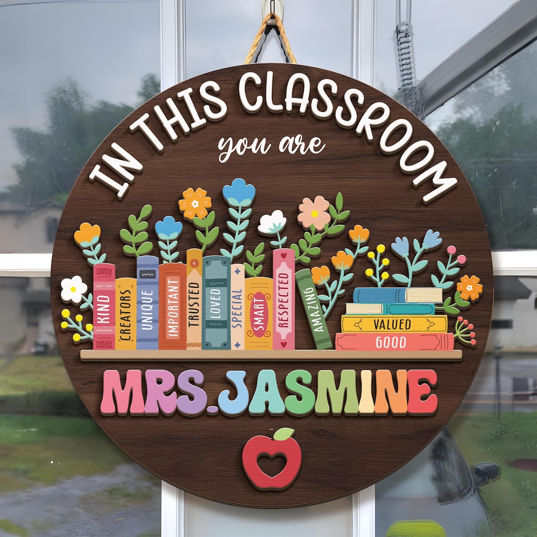 Custom Classroom Door Sign, Classroom Decor, Teacher Wooden Door Sign ...