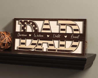 Gifts for Dad Personalized, Dad Gifts from Kids, Custom Dad Sign, Fathers Day,Dad Gifts from Daughter, Dad Wood Sign, Personalized Dad Gifts