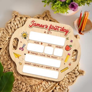 Letrero para el primer día de clases, tablero personalizable, letrero para el regreso a clases, letrero para el primer y último día de clases, accesorio fotográfico para el regreso a clases
