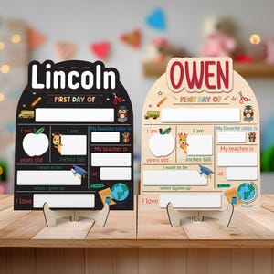 Letrero intercambiable para primer y último día de clases, letrero personalizado para el primer día de regreso a clases, tablero escolar de madera personalizado, regalo para estudiantes.