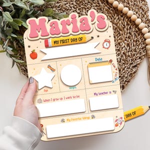 Letrero para primer y último día de clases, tablero personalizado para regreso a clases, letrero reutilizable para regreso a clases, primer día de clases 2025, regalo de madera.