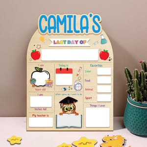 Custom First and Last Day Of School Sign, Photo Prop 1st Day Of School Board, Reusable Custom Name Back To School Board, Back To School Sign